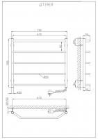 Heated towel rail Trapetsiya 500x700/5 ER reg.