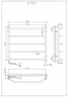 Heated towel rail Trapetsiya 500x700/5 EL reg.