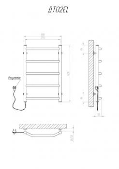 Heated towel rail Trapetsiya 600x400/5 EL reg.