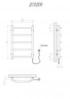 Heated towel rail Trapetsiya 600x400/5 ER reg.