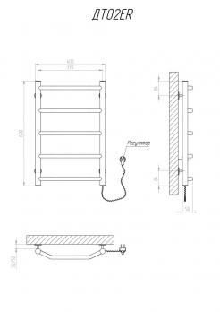 Heated towel rail Trapetsiya 600x400/5 ER reg.