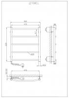 Heated towel rail Trapetsiya 600x500/5 EL reg.