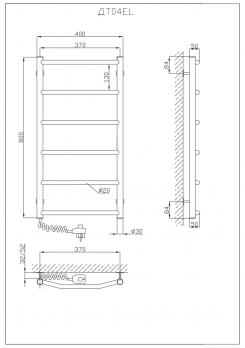 Heated towel rail Trapetsiya 800x400/6 EL reg.