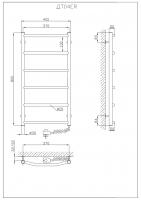 Heated towel rail Trapetsiya 800x400/6 ER reg.