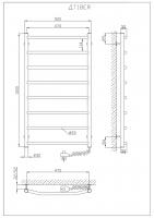 Heated towel rail Trapetsiya 1000x500/8 ER reg.