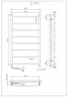 Heated towel rail Trapetsiya 1000x500/8 EL reg.