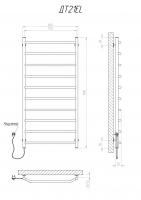 Heated towel rail Trapetsiya 1200x600/10 EL reg.
