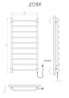 Heated towel rail Trapetsiya 1200x600/10 ER reg.