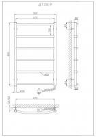 Heated towel rail Trapetsiya 800x500/6 ER taym.