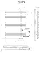 Рушникосушарка електрична Браш 800х600/9 ER тайм. чорна