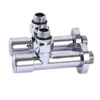 Кран вентильный угловой с американкой  1/2″хром (2шт.КОМПЛЕКТ)