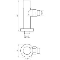 Кран вентильный угловой с американкой  1/2″хром (2шт.КОМПЛЕКТ)