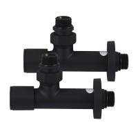 Кран вентильный угловой с американкой 1/2″  (2шт.) BLACK