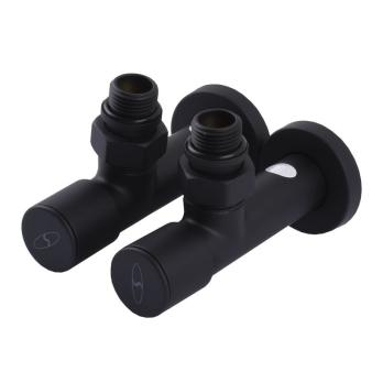 Кран вентильный угловой с американкой 1/2″  (2шт.) BLACK
