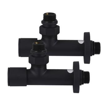 Кран вентильный угловой с американкой 1/2″  (2шт.) BLACK