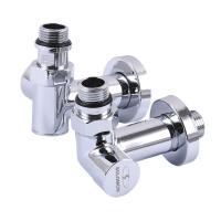 Кран вентильный угловой с американкой  1/2″ хром под тен (2шт.)