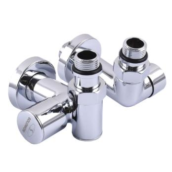 Кран вентильный угловой с американкой  1/2″ хром под тен (2шт.)