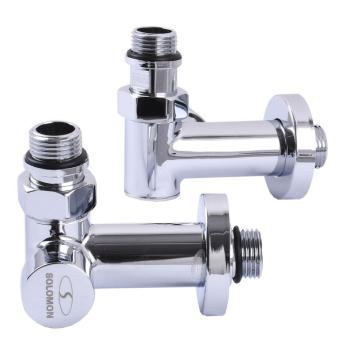Кран вентильный угловой с американкой  1/2″ хром под тен (2шт.)