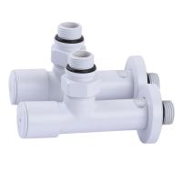 Кран вентильный угловой с американкой для полотенцесушителя 1/2″ (2шт.) WHITE