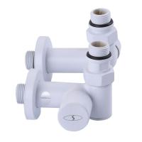 Кран вентильный угловой с американкой  1/2″ белий, под тен (2шт.), WHITE