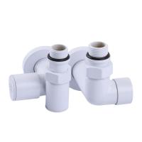 Кран вентильный угловой с американкой  1/2″ белий, под тен (2шт.), WHITE