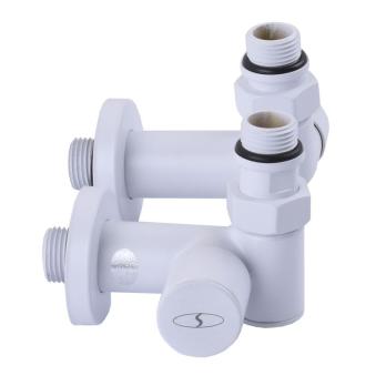 Кран вентильный угловой с американкой  1/2″ белий, под тен (2шт.), WHITE