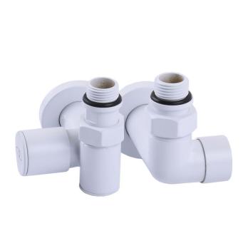 Кран вентильный угловой с американкой  1/2″ белий, под тен (2шт.), WHITE
