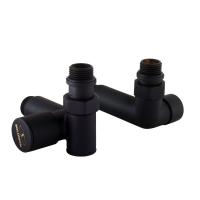 Кран вентильный угловой с американкой  1/2″ черний, под тен (2шт.), BLACK