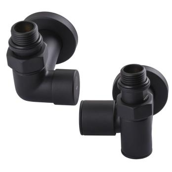 Кран вентильный угловой с американкой  1/2″ черний, под тен (2шт.), BLACK