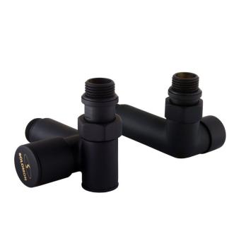Кран вентильный угловой с американкой  1/2″ черний, под тен (2шт.), BLACK
