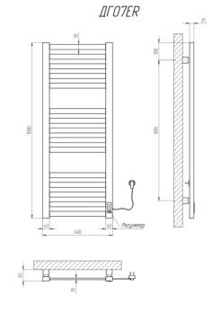 Полотенцесушитель электрический Герда 1000х400/15 ER тайм. белый
