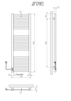 Рушникосушарка електрична Герда 1200х400/18 EL тайм. чорна