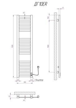 Полотенцесушитель электрический Герда 1200х300/18 ER тайм. белый