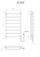 Heated towel rail Trapetsiya 1000x600/8 ER reg.