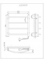 Heated towel rail Duga 500x500/4 ER reg.