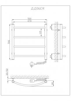 Heated towel rail Duga 500x500/4 ER reg.